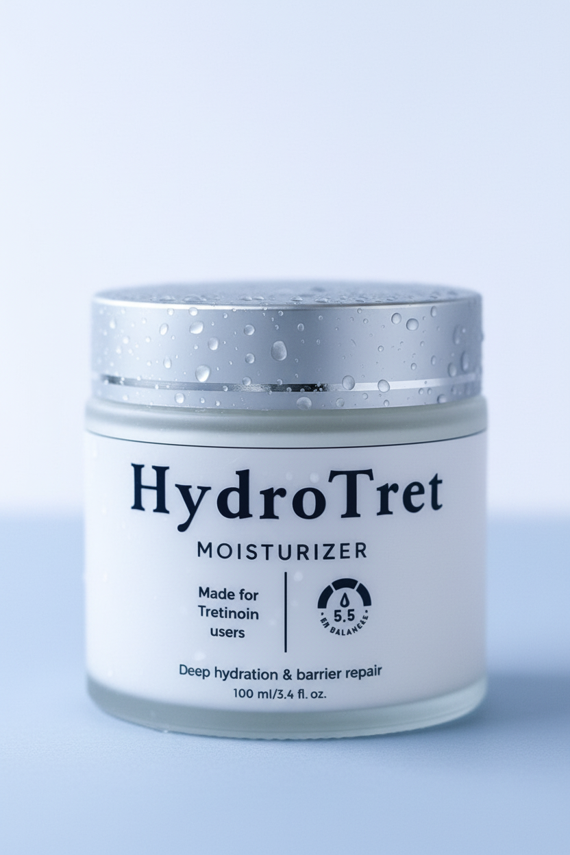 HydroTret Moisturizer – Clean product shot, deep hydration and barrier repair